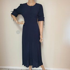 NEW NWT! J. CREW RE-IMAGINED NAVY BLUE FIT & FLARE MAXI DRESS sz 6